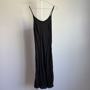 CP Shades Faye Slip Black Maxi Dress Silk Blend Sleeveless size Small